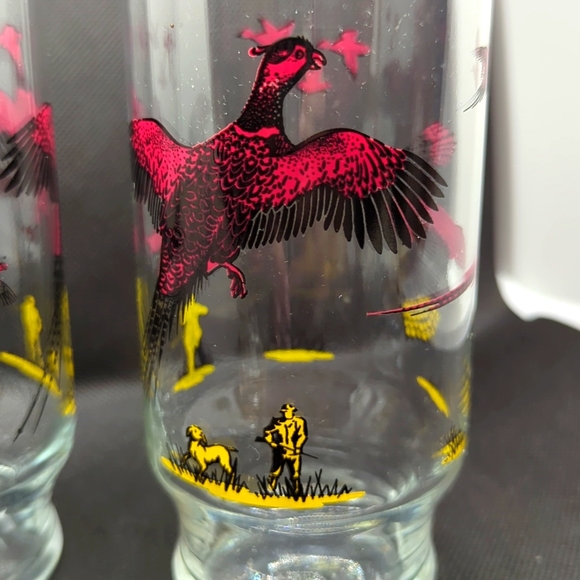 Anchor Hocking Glasses and Juice Glass pheasants and hunters - Picture 5 of 7